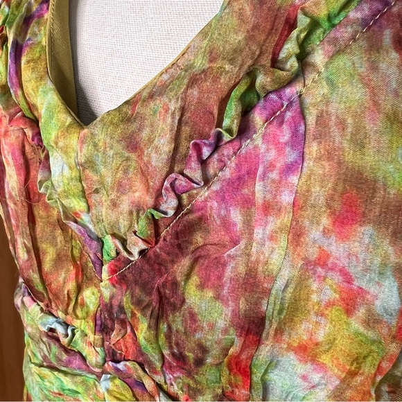 Sundance green floral silk sleeveless dress - Picture 5 of 10